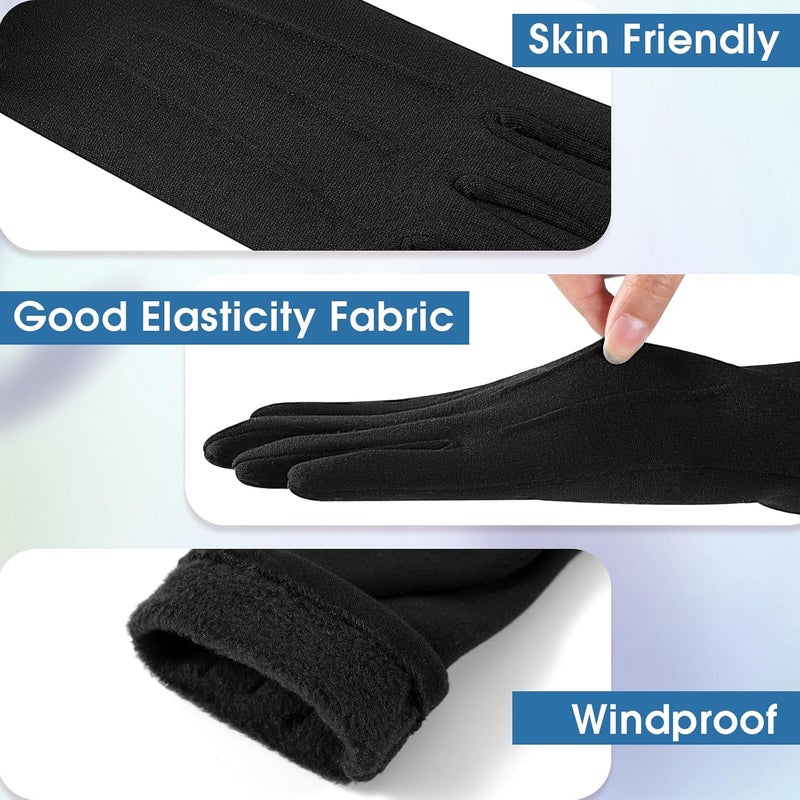 Beehow Store Women gloves cold weather touch screen glove warm fleece lining for driving cycling skiing - Image 4